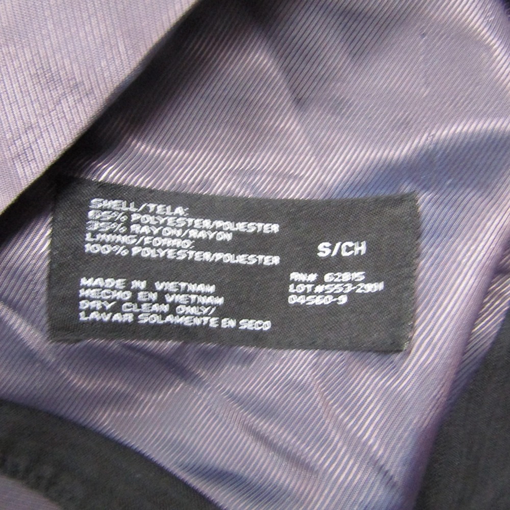 Suit Vest J. Ferrar Mens S Black Striped Polyester Rayon 3 Piece Slim Formal - Picture 3 of 6